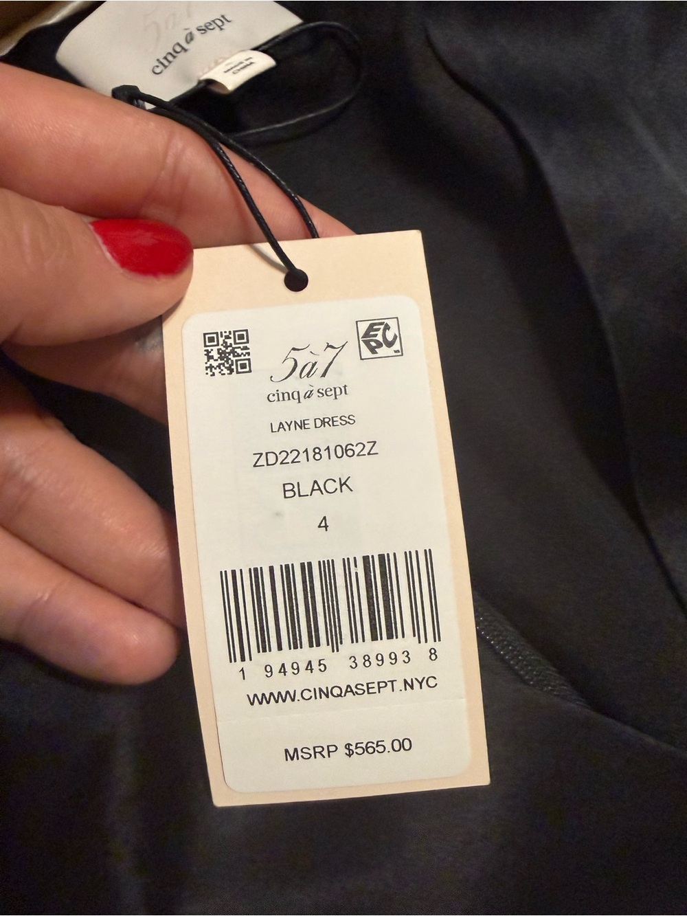 NWT Cinq à Sept Layne Dress Black Silk Faux Wrap Mini Dress Size 4 $565 - Picture 8 of 11